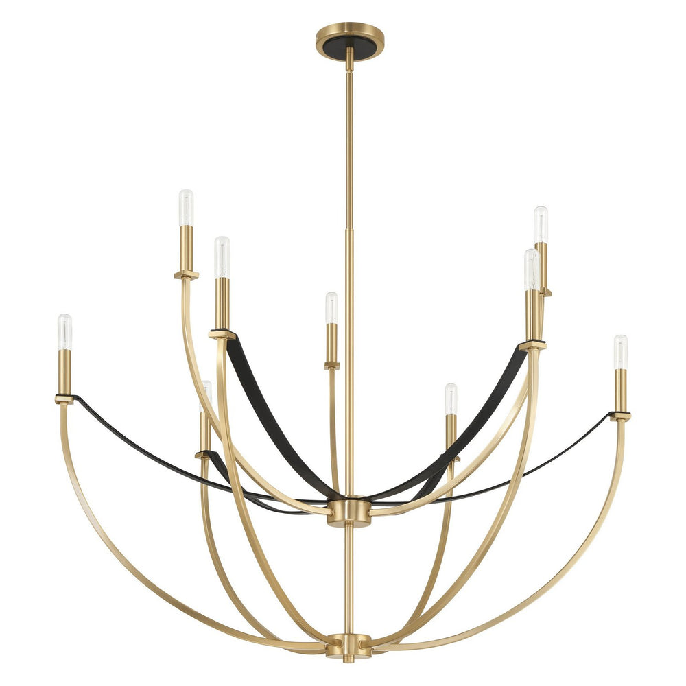 Thesis Canada - Nine Light Chandelier - Sussex - Champagne Gold, Black- Union Lighting Luminaires Decor