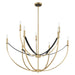Thesis Canada - Nine Light Chandelier - Sussex - Champagne Gold, Black- Union Lighting Luminaires Decor