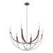 Thesis Canada - Six Light Chandelier - Sussex - Polished Nickel, Dark Brown- Union Lighting Luminaires Decor