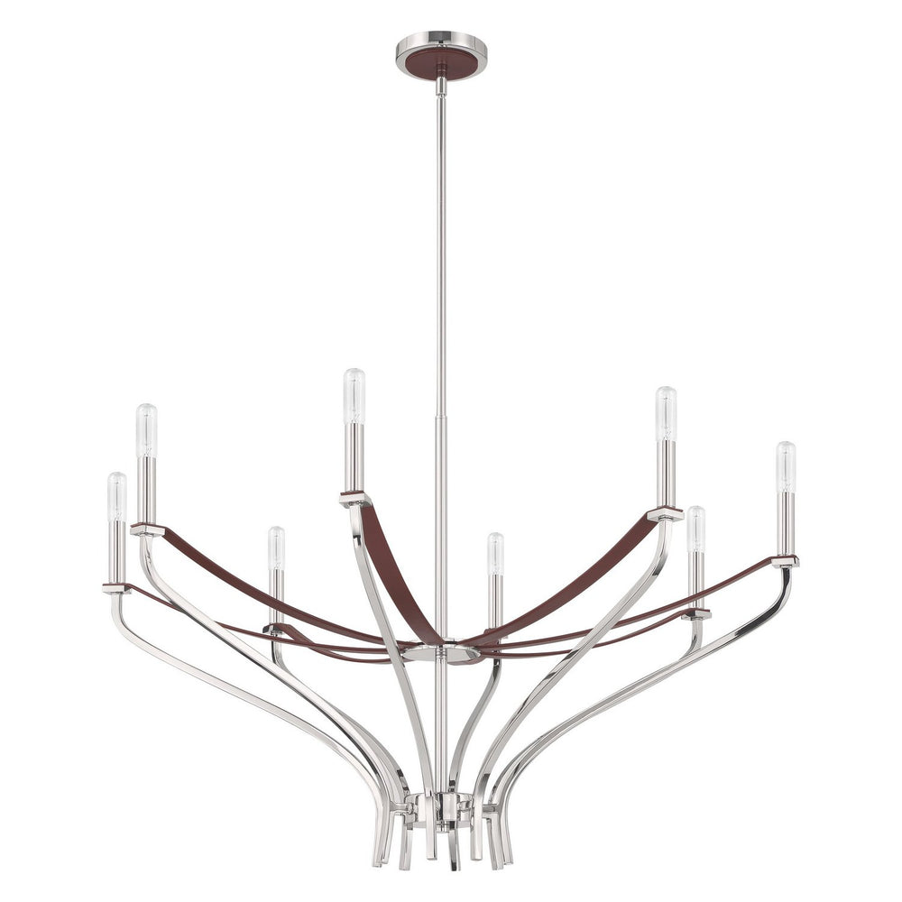 Thesis Canada - Eight Light Chandelier - Sussex - Polished Nickel, Dark Brown- Union Lighting Luminaires Decor