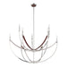 Thesis Canada - Nine Light Chandelier - Sussex - Polished Nickel, Dark Brown- Union Lighting Luminaires Decor