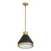 Thesis Canada - One Light Pendant - Doyle - Natural Brass, Matte Black- Union Lighting Luminaires Decor