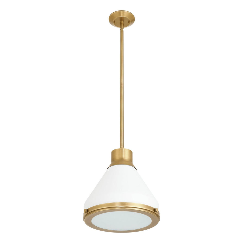 Thesis Canada - One Light Pendant - Doyle - Natural Brass, Matte White- Union Lighting Luminaires Decor