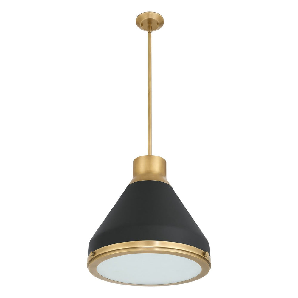 Thesis Canada - One Light Pendant - Doyle - Natural Brass, Matte Black- Union Lighting Luminaires Decor