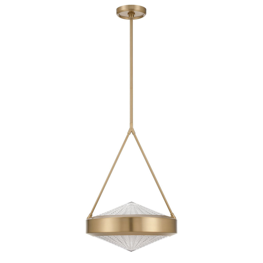 Thesis Canada - Three Light Pendant - Agate - Champagne Gold, Clear Holophane- Union Lighting Luminaires Decor