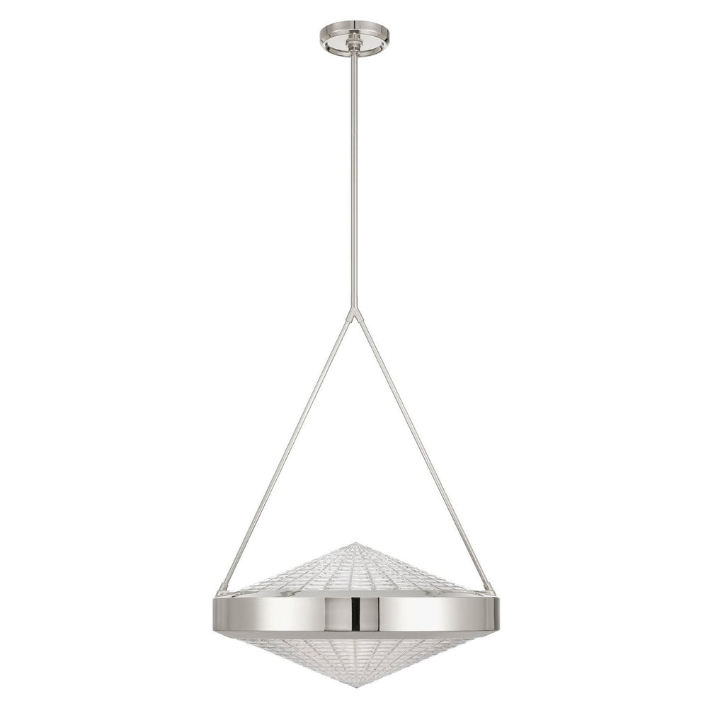 Thesis Canada - Four Light Pendant - Agate - Polished Nickel, Clear Holophane- Union Lighting Luminaires Decor