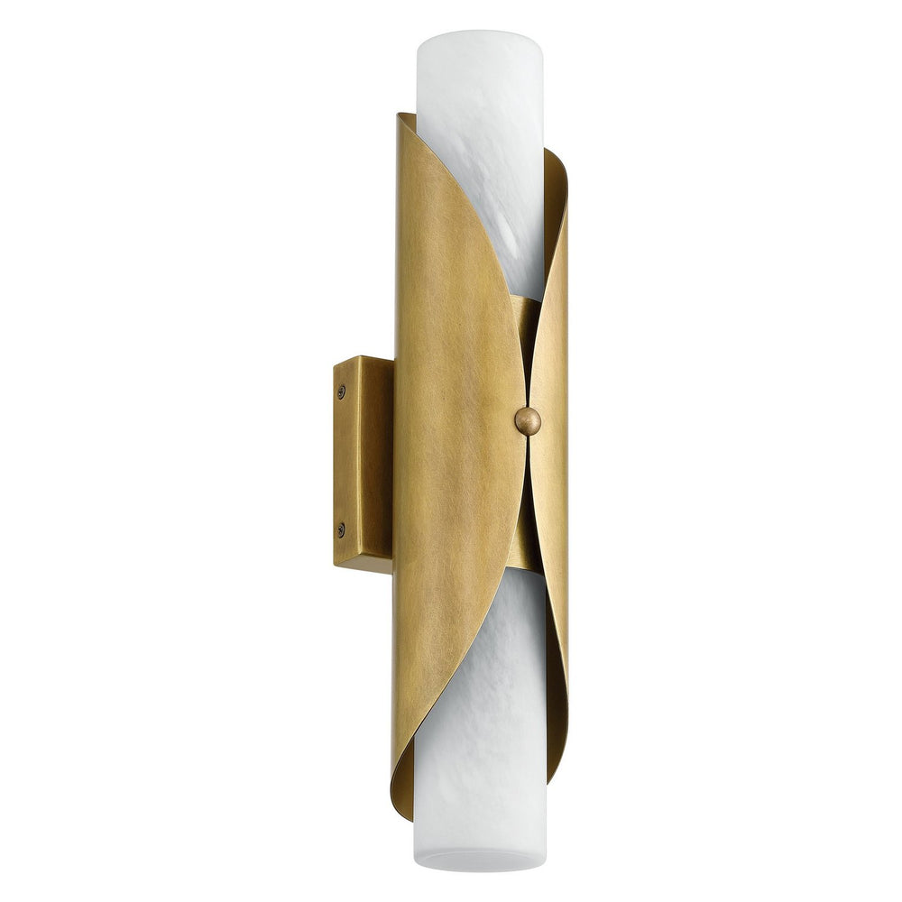 Thesis Canada - Two Light Wall Sconce - Crescendo - Natural Brass, Alabaster- Union Lighting Luminaires Decor