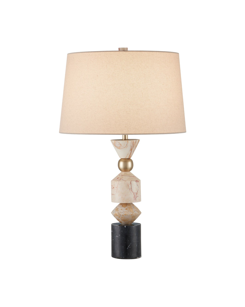 Currey and Company - One Light Table Lamp - Seguso Table Lamp - Natural / Black / Brass- Union Lighting Luminaires Decor