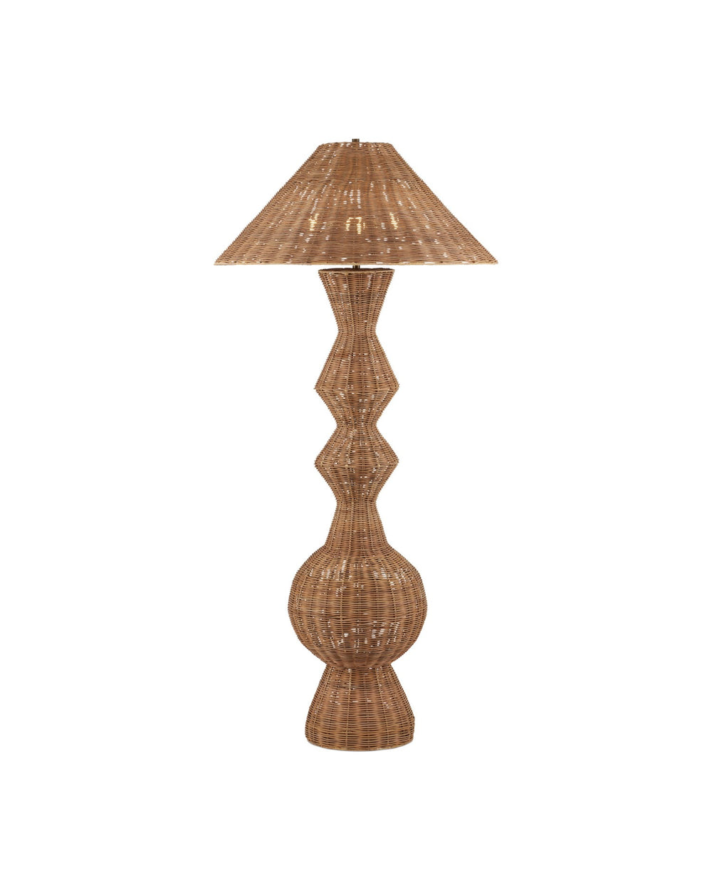 Currey and Company - Three Light Floor Lamp - Nirvana - Natural- Union Lighting Luminaires Decor