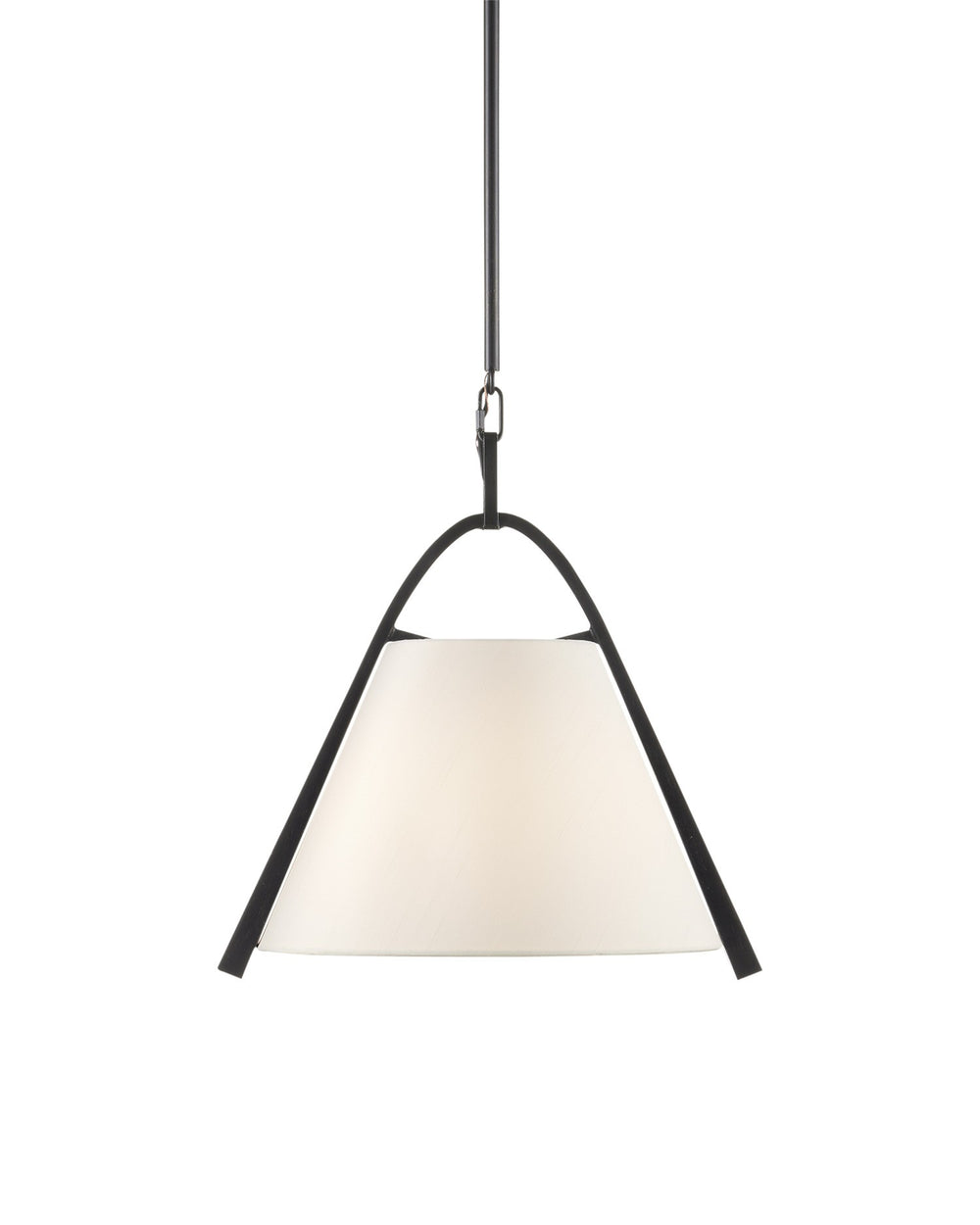 Currey and Company - One Light Pendant - Frey - Satin Black/Off-White- Union Lighting Luminaires Decor