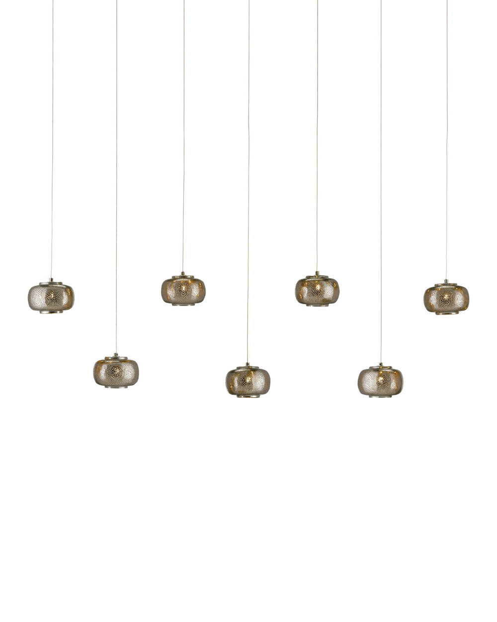 Currey and Company - Seven Light Pendant - Pepper - Nickel/Silver- Union Lighting Luminaires Decor