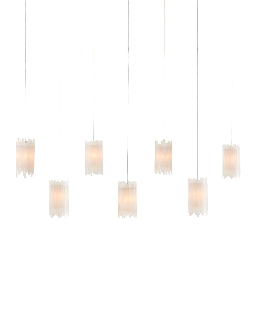 Currey and Company - Seven Light Pendant - Escenia Collection - Frosted White- Union Lighting Luminaires Decor