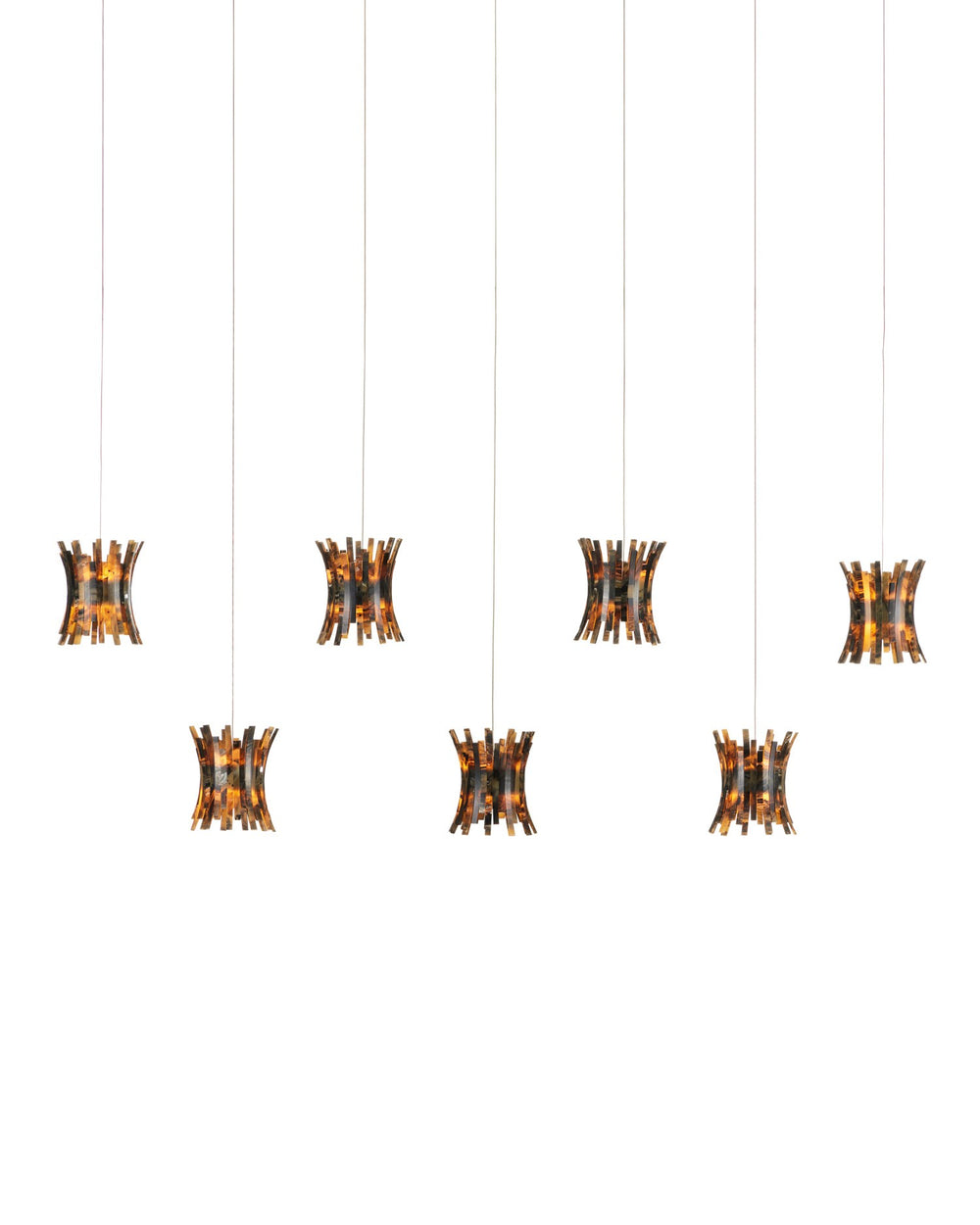 Currey and Company - Seven Light Pendant - Alsop - Brown/Black/Natural/Silver- Union Lighting Luminaires Decor