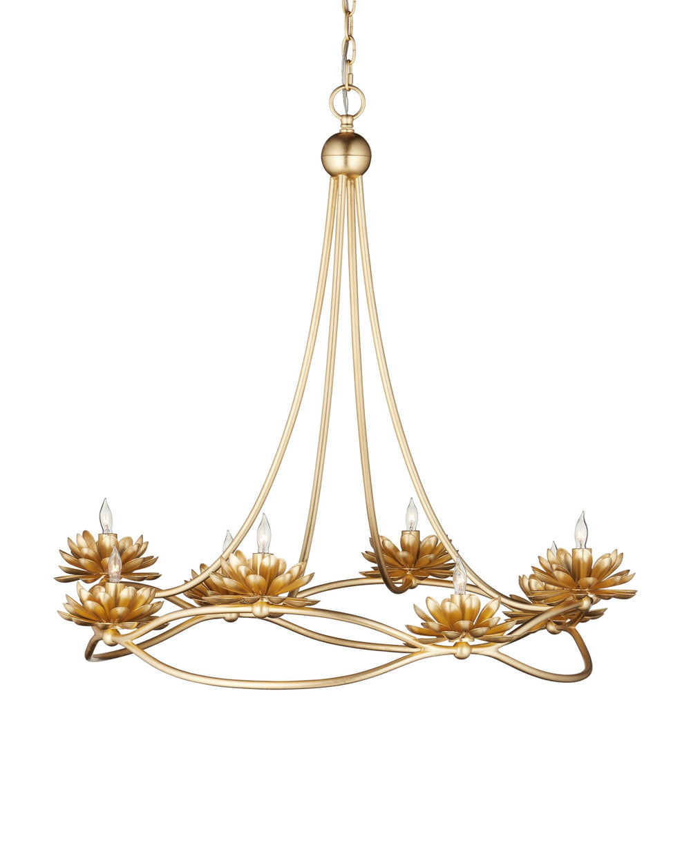 Currey and Company - Eight Light Chandelier - Cyrene - Gold Leaf- Union Lighting Luminaires Decor