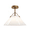 Currey and Company - One Light Pendant - Bronwen - Opaque White / Antique Brass- Union Lighting Luminaires Decor