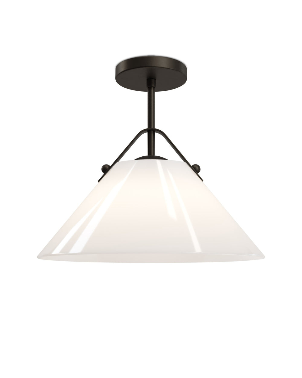 Currey and Company - One Light Pendant - Bronwen - Opaque White / Oil Rubbed Bronze- Union Lighting Luminaires Decor