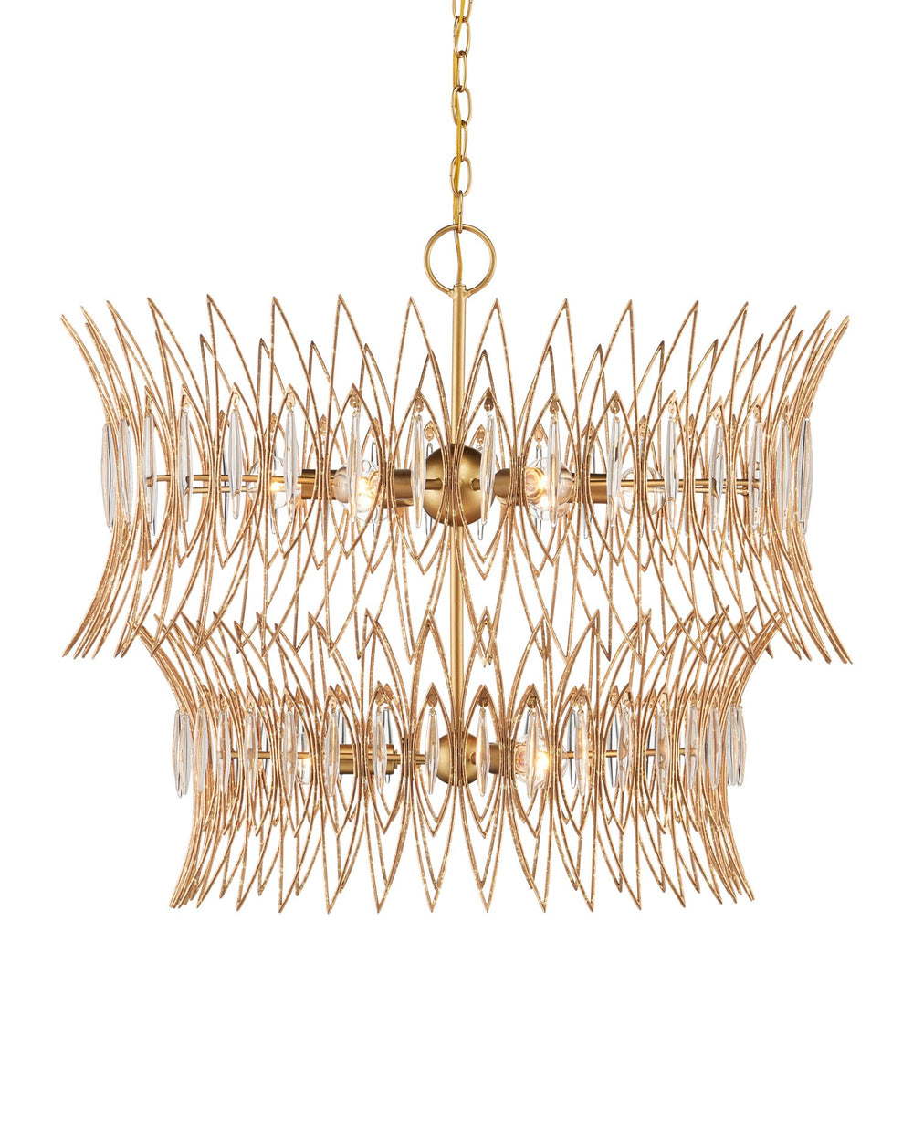 Currey and Company - Nine Light Chandelier - Marquise - Clear / Luxor Gold- Union Lighting Luminaires Decor