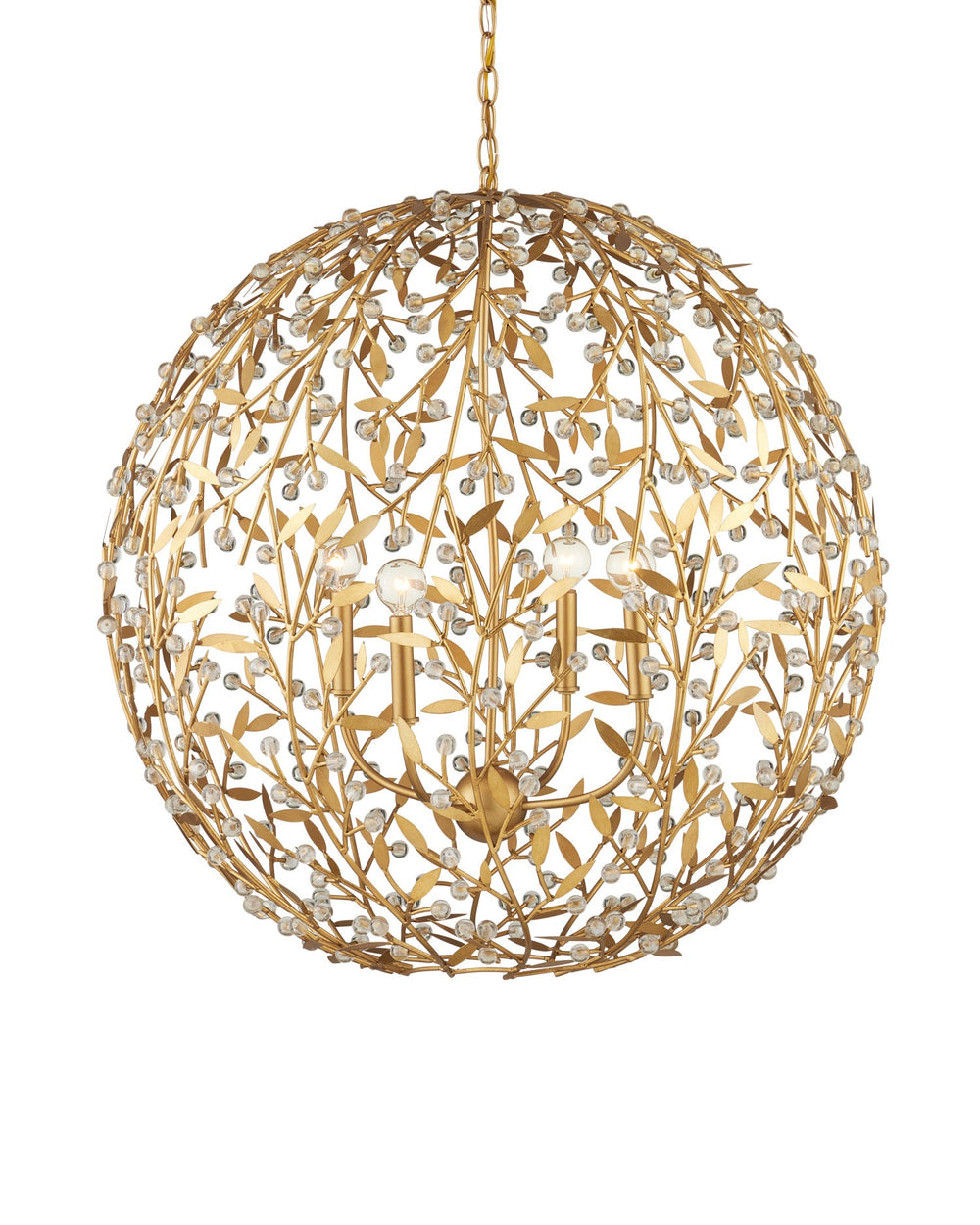 Currey and Company - Four Light Chandelier - Secret Garden - Clear/Contemporary Gold Leaf/Contemporary Gold- Union Lighting Luminaires Decor