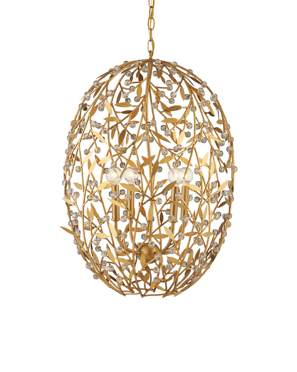 Currey and Company - Four Light Chandelier - Secret Garden - Clear/Contemporary Gold Leaf/Contemporary Gold- Union Lighting Luminaires Decor