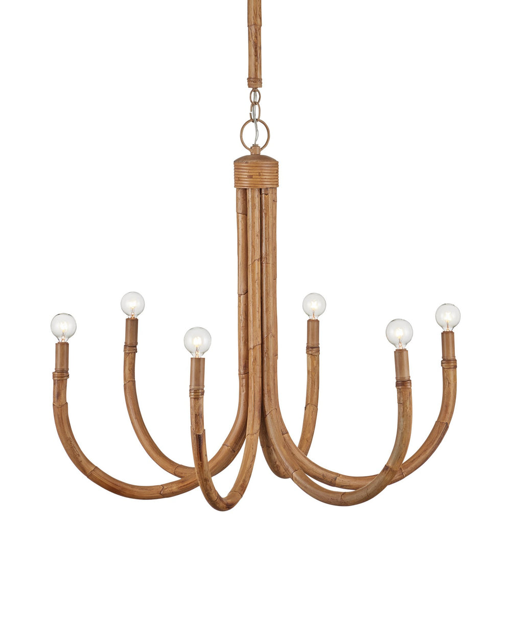 Currey and Company - Six Light Chandelier - Samsara - Natural/Saddle Tan- Union Lighting Luminaires Decor