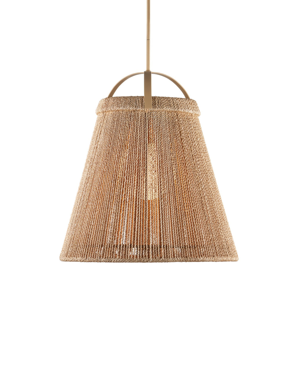 Currey and Company - One Light Pendant - Parnell - Natural/Frosted White/Beige- Union Lighting Luminaires Decor