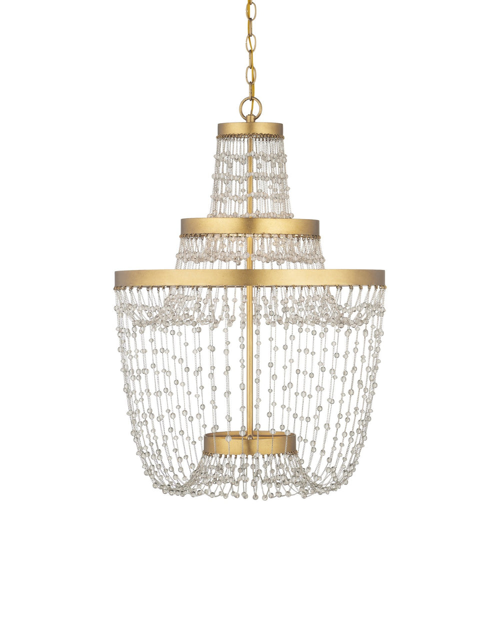 Currey and Company - LED Chandelier - Mademoiselle - Clear/Contemporary Gold Leaf/Contemporary Gold- Union Lighting Luminaires Decor