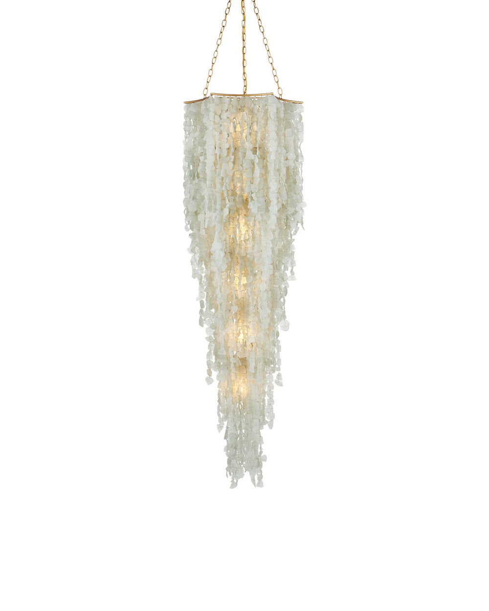 Currey and Company - Six Light Chandelier - Verre de Mer - Seaglass/Contemporary Gold- Union Lighting Luminaires Decor