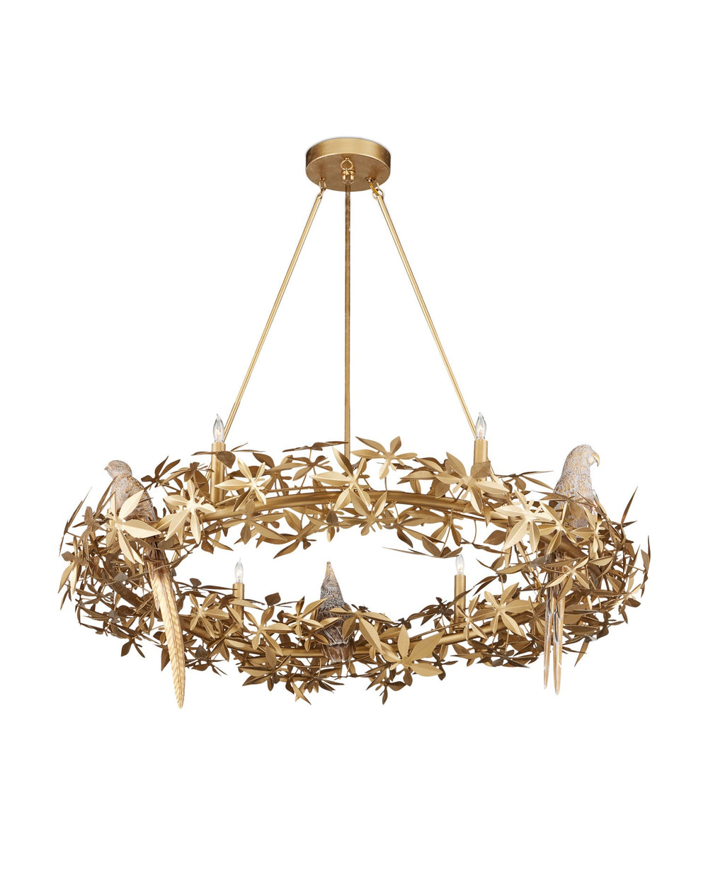 Currey and Company - Six Light Chandelier - Aviary - Swedish Gold- Union Lighting Luminaires Decor
