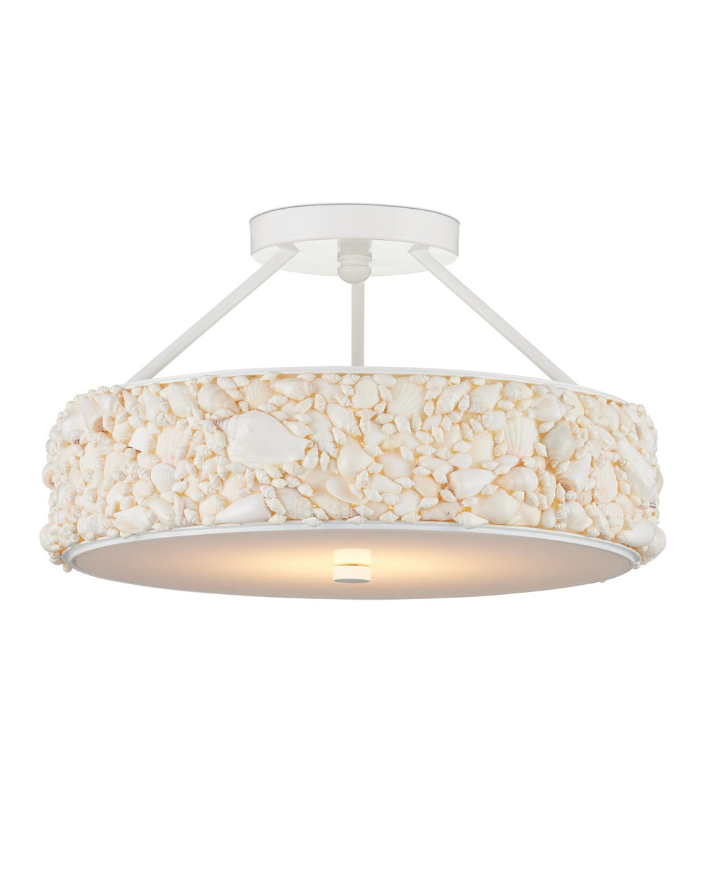 Currey and Company - LED Semi-Flush Mount - Turbinella - Natural/Sugar White/White- Union Lighting Luminaires Decor