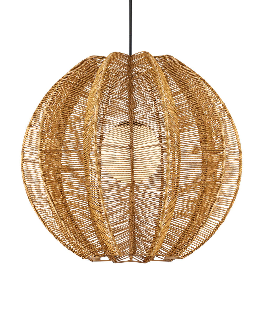 Currey and Company - One Light Pendant - Barbary - Natural / Black / Frosted White- Union Lighting Luminaires Decor