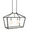 Currey and Company - Two Light Lantern - Denison - Black / Frosted White- Union Lighting Luminaires Decor