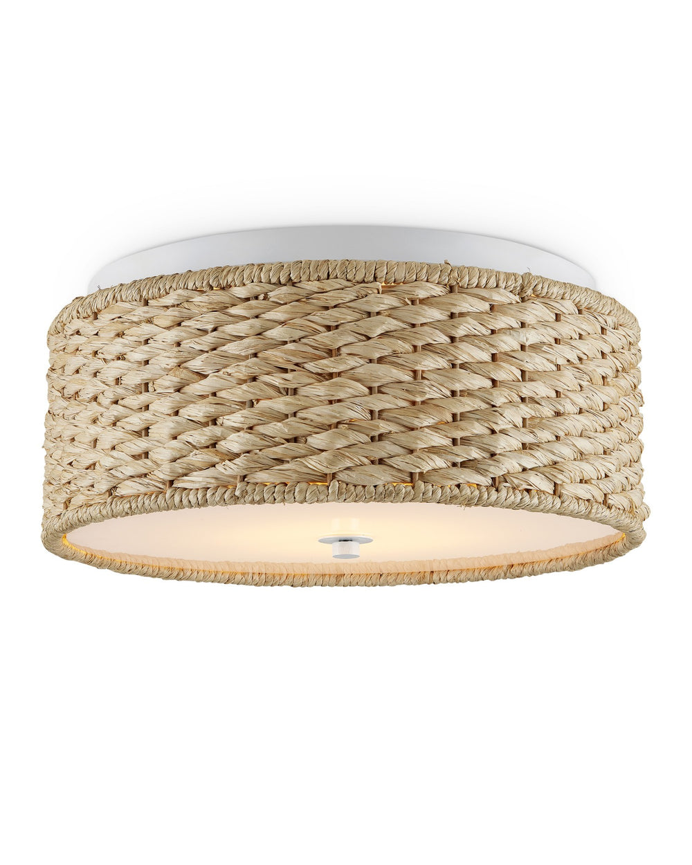 Currey and Company - LED Flush Mount - Colchester Raffia - Natural/White- Union Lighting Luminaires Decor
