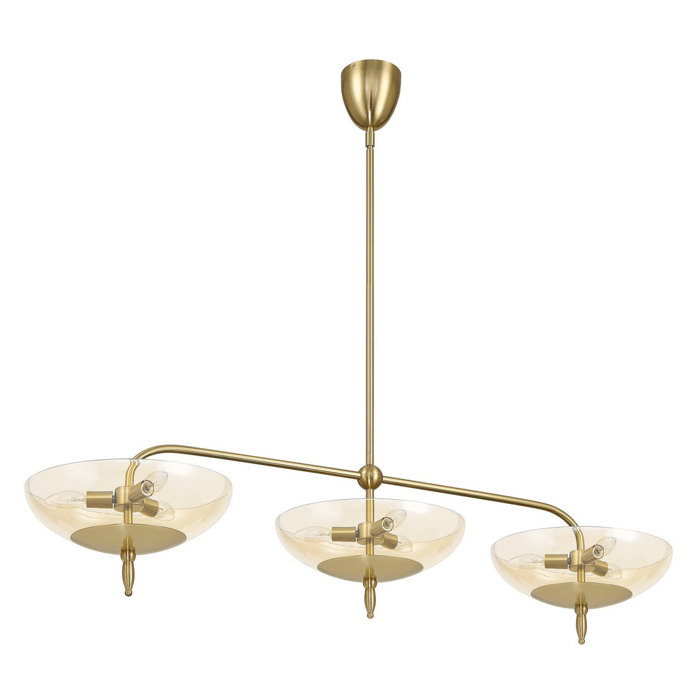 Thesis Canada - Nine Light Linear Pendant - Fiorello - Brushed Gold- Union Lighting Luminaires Decor
