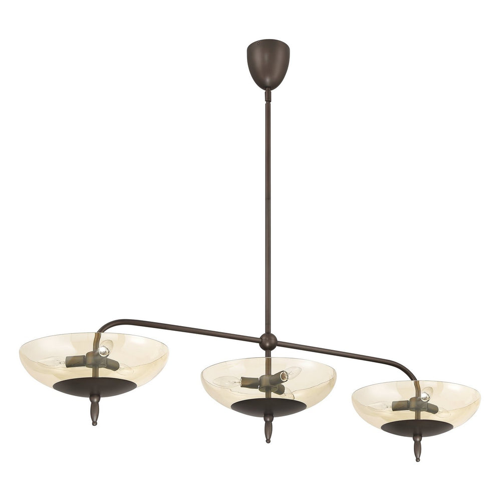 Thesis Canada - Nine Light Linear Pendant - Fiorello - Forged Bronze- Union Lighting Luminaires Decor