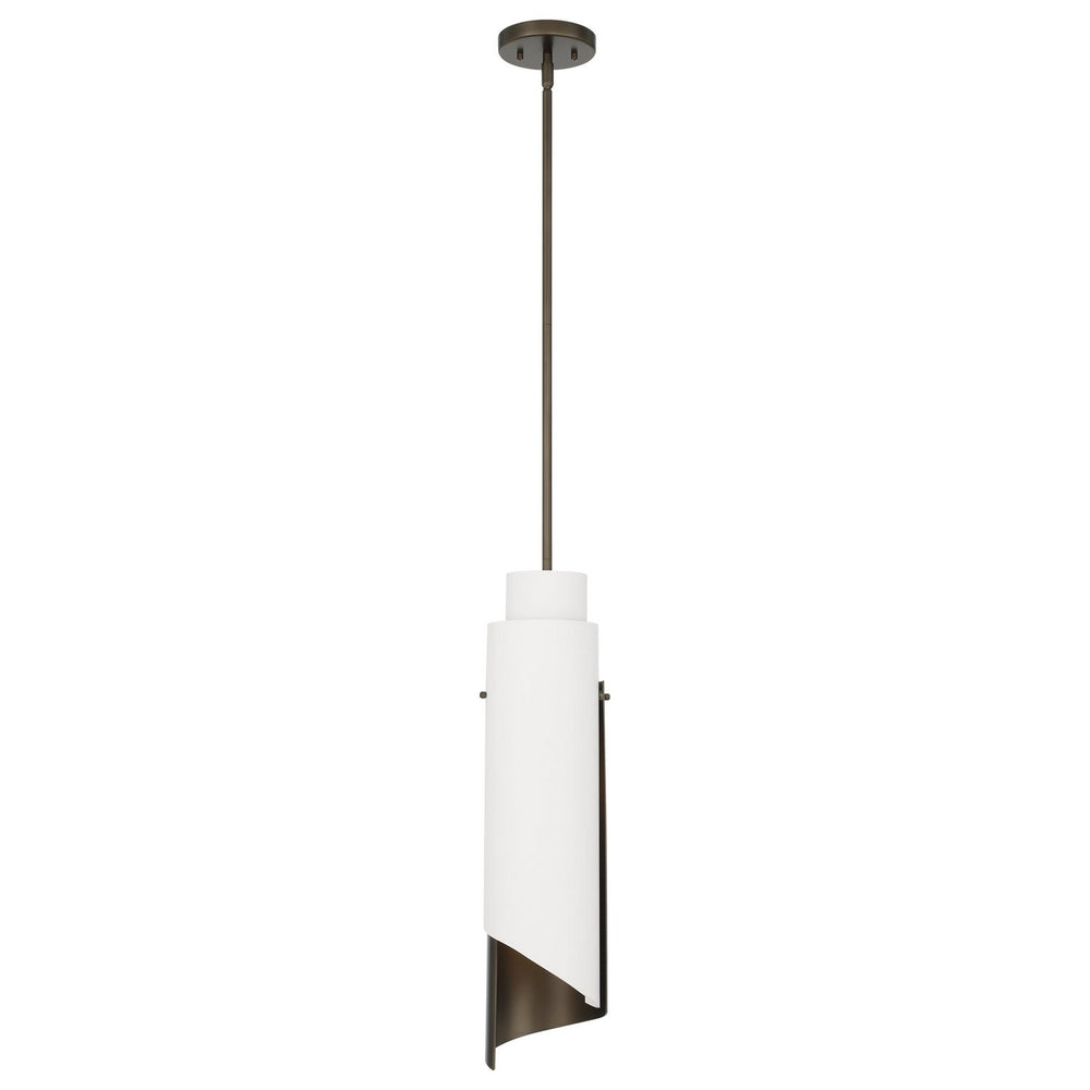 Thesis Canada - One Light Pendant - Enzio - Forged Bronze, Matte White- Union Lighting Luminaires Decor