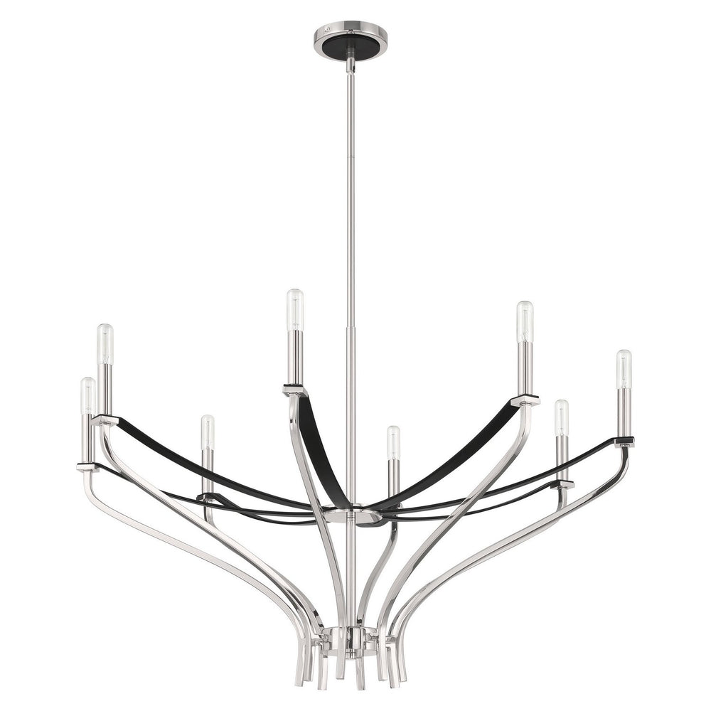 Thesis Canada - Eight Light Chandelier - Sussex - Polished Nickel, Black- Union Lighting Luminaires Decor