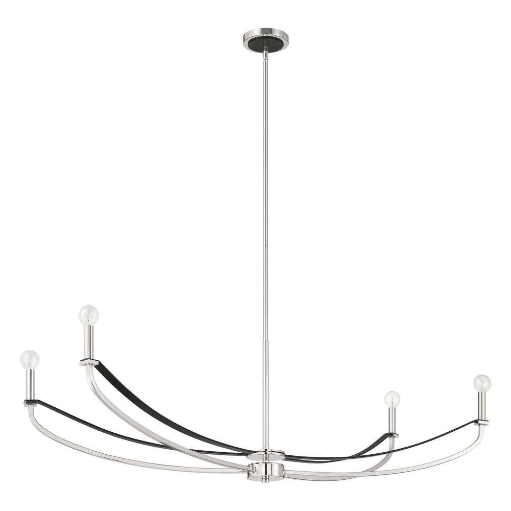 Thesis Canada - Four Light Linear Chandelier - Sussex - Polished Nickel, Black- Union Lighting Luminaires Decor