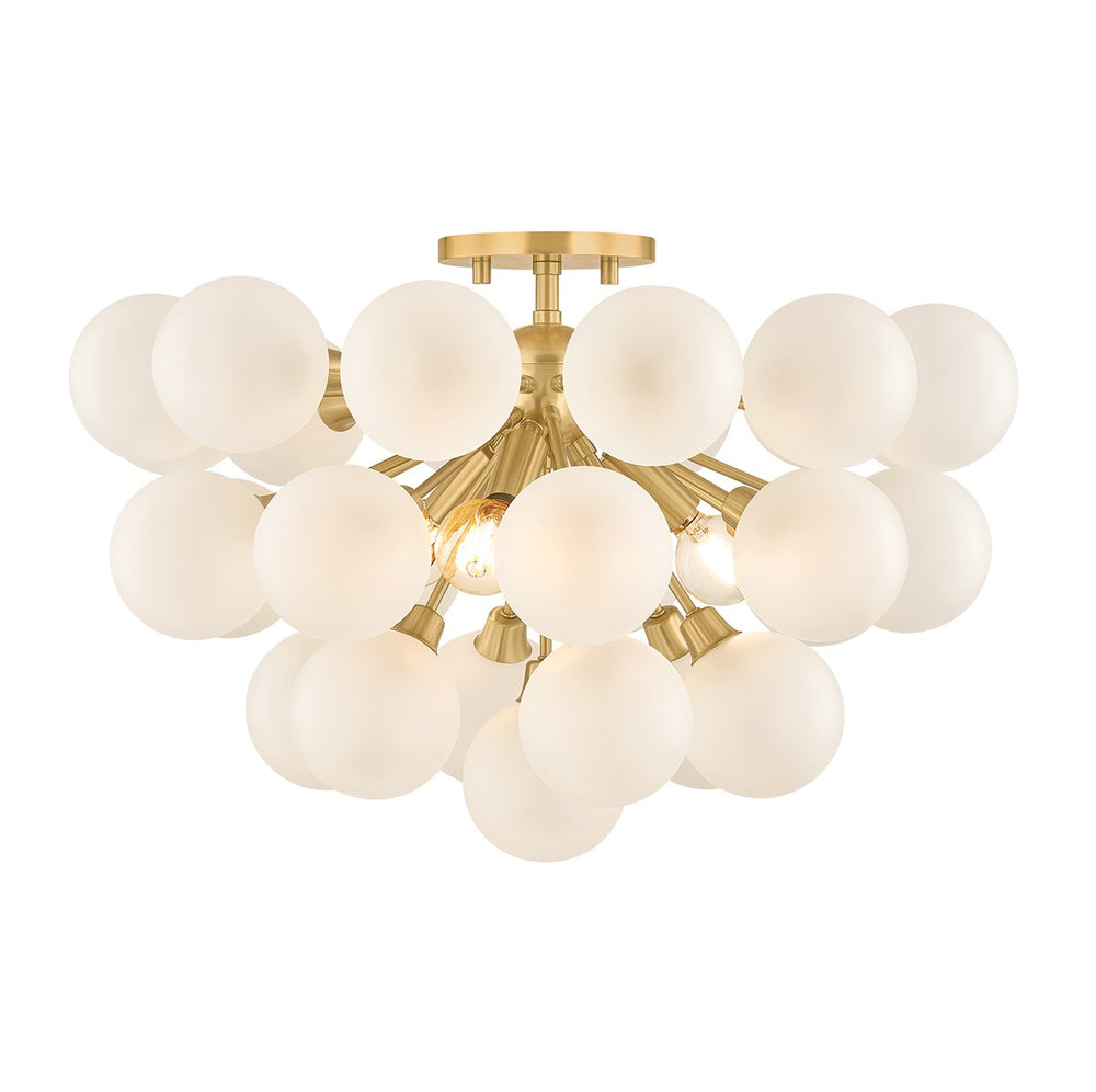 Mitzi Canada - Three Light Semi Flush Mount - Antoneta - Aged Brass- Union Lighting Luminaires Decor