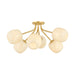 Mitzi Canada - Six Light Semi Flush Mount - Lisette - Aged Brass- Union Lighting Luminaires Decor