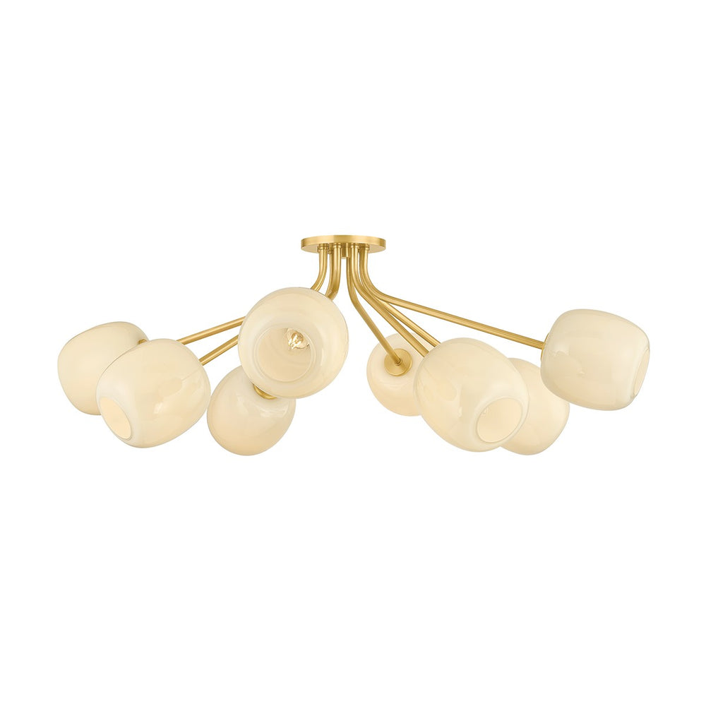 Mitzi Canada - Eight Light Semi Flush Mount - Lisette - Aged Brass- Union Lighting Luminaires Decor