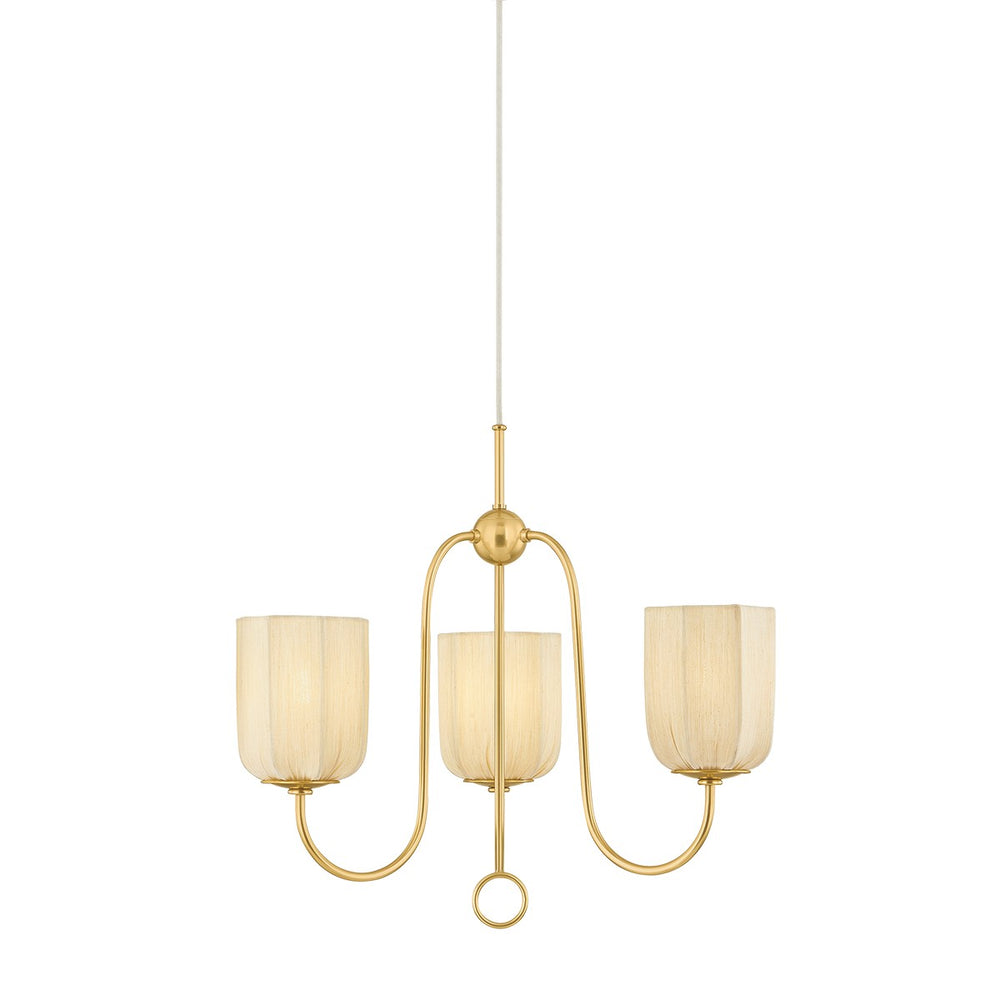 Mitzi Canada - Three Light Chandelier - Samantha - Aged Brass- Union Lighting Luminaires Decor