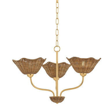 Mitzi Canada - Three Light Chandelier - Kehlani - Aged Brass- Union Lighting Luminaires Decor