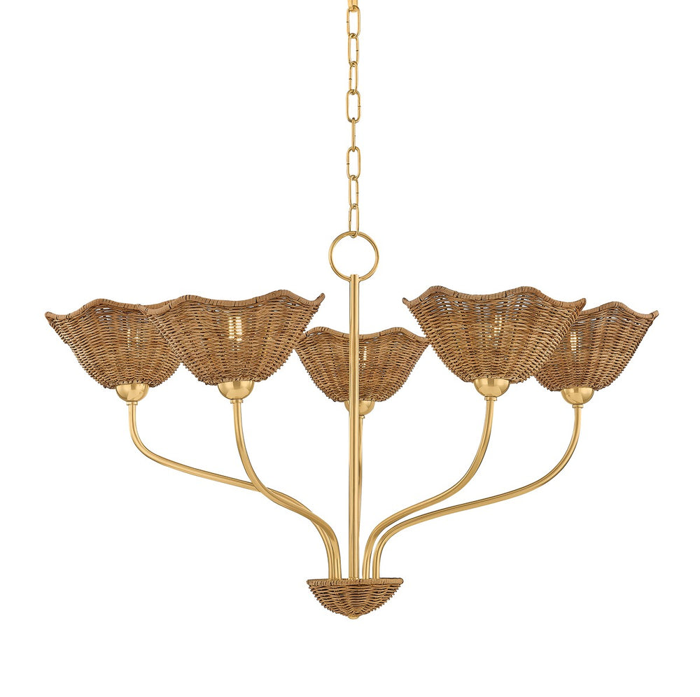 Mitzi Canada - Five Light Chandelier - Kehlani - Aged Brass- Union Lighting Luminaires Decor