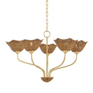 Mitzi Canada - Five Light Chandelier - Kehlani - Aged Brass- Union Lighting Luminaires Decor