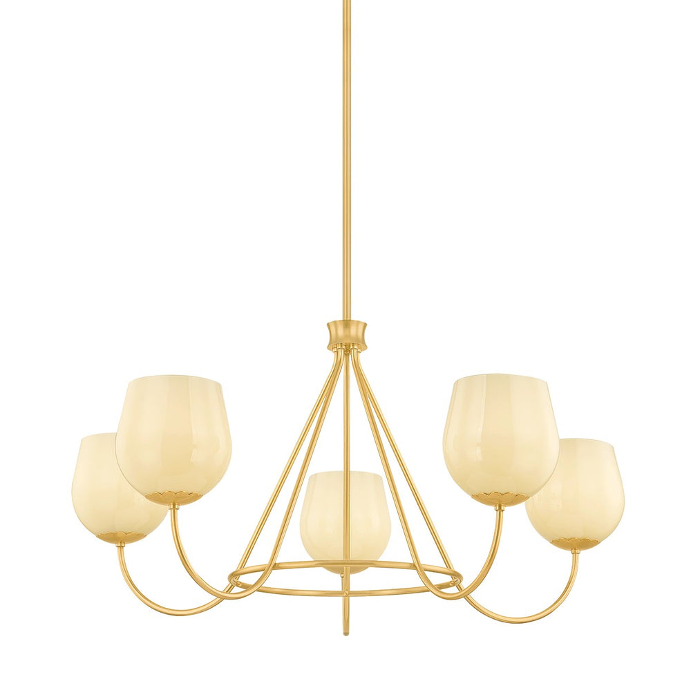 Mitzi Canada - One Light Chandelier - Genevieve - Aged Brass- Union Lighting Luminaires Decor