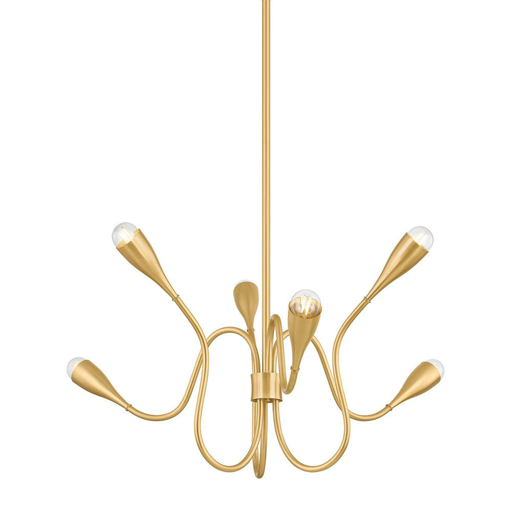 Mitzi Canada - Six Light Chandelier - Anaise - Aged Brass- Union Lighting Luminaires Decor