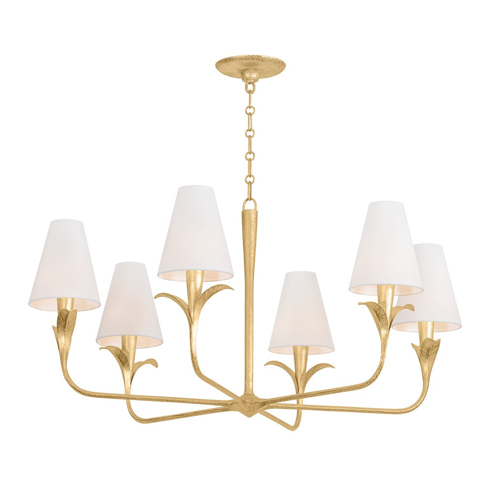 Troy Lighting Canada - Six Light Chandelier - Quill - Gilded Ivory- Union Lighting Luminaires Decor