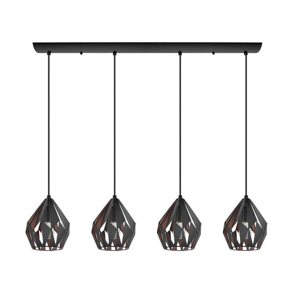 Eglo Canada - Four Light Pendant - Carlton 3 - Black- Union Lighting Luminaires Decor
