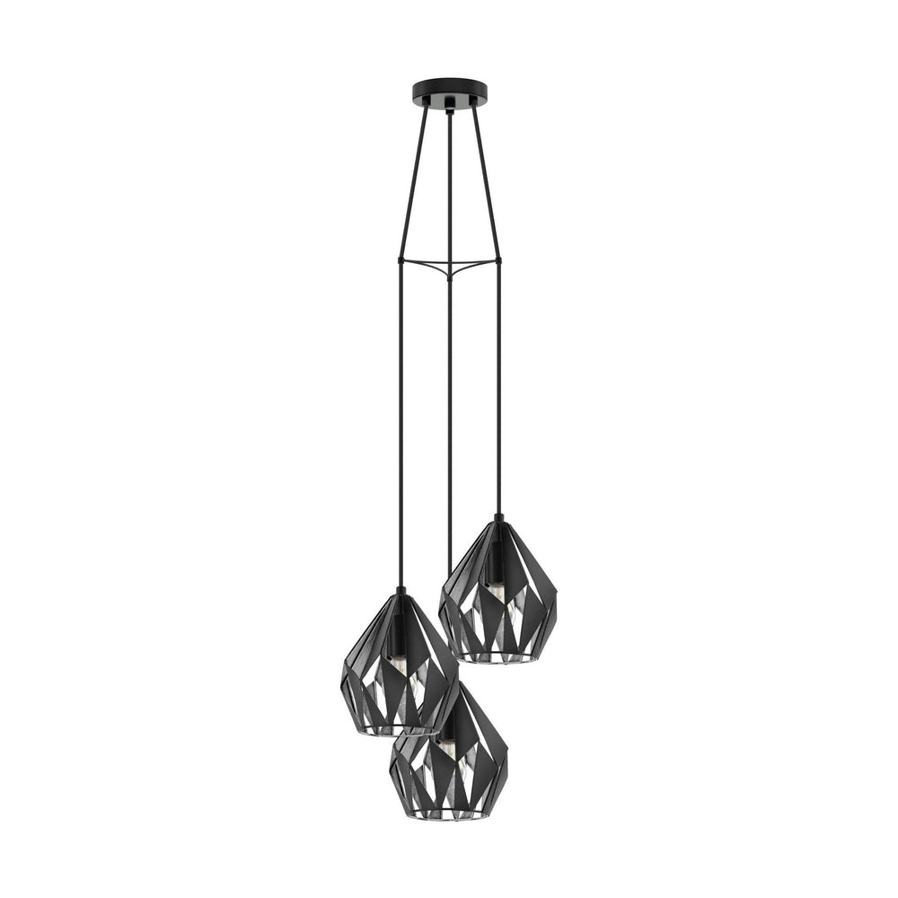 Eglo Canada - Three Light Pendant - Carlton 3 - Black- Union Lighting Luminaires Decor