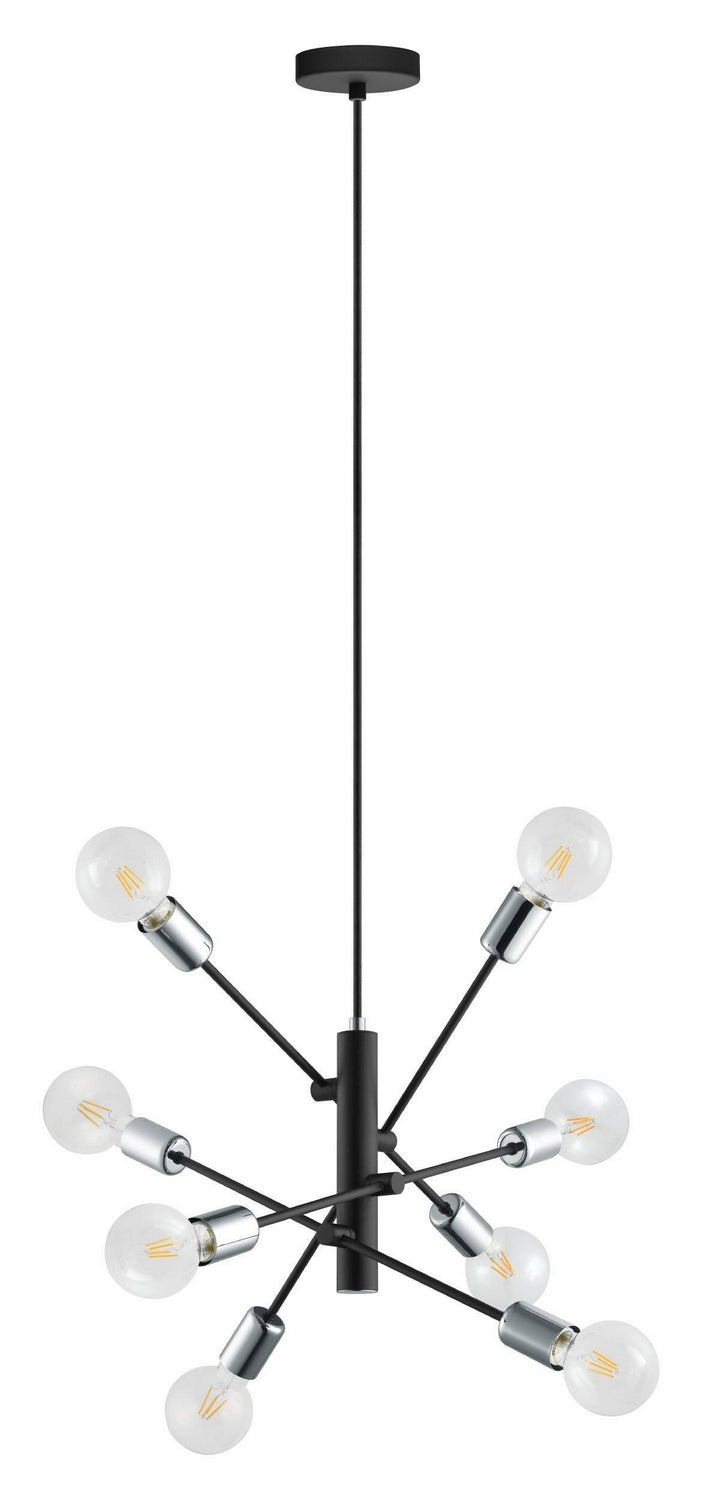 Eglo Canada - Eight Light Pendant - Gradoli - Black & Chrome- Union Lighting Luminaires Decor